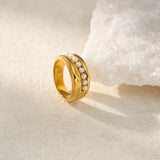 Real Gold Plating Exquisite Gang Drill Pearl Ring – Stylish Gifts — 6