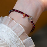 Natural Single-ring Garnet String With Pavement – Stylish Gifts — 1