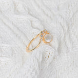 Stick White Shell Double Stone Ring – Everyday Gifts — 3