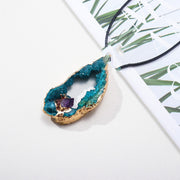 Natural Crystal Hollow Hole Slice Necklace – Jewelry Gift Ideas — 5