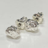 Irregular Texture Silver Volcanic Lava Ore Stud – Meaningful Gifts — 2
