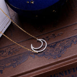 Silver Love Moon Hollow Necklace Clavicle Chain – Jewelry Gift Ideas — 3