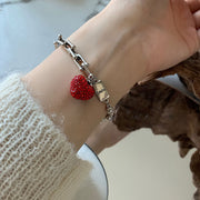 Fashion Strawberry Crystal Bear English Tag Bracelet – Stylish Gifts — 5