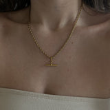 Fashion Simple Style T-shaped Pendant Titanium – Jewelry Gift Ideas — 5