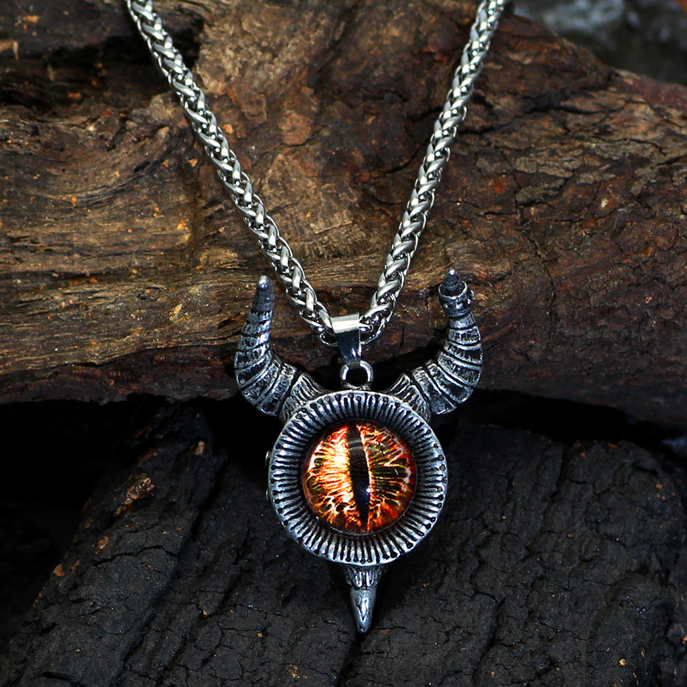 Alloy Horn Devil's Eye Brown Eyes Men's Pendant – Jewelry Gift Ideas — 1