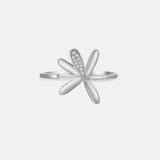 S925 Silver Ring Petal Zircon Adjustable Opening – Unique Gift Ideas — 4