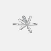 S925 Silver Ring Petal Zircon Adjustable Opening – Unique Gift Ideas — 4