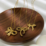 Fashionable Design Titanium Steel Bow Necklace – Jewelry Gift Ideas — 4