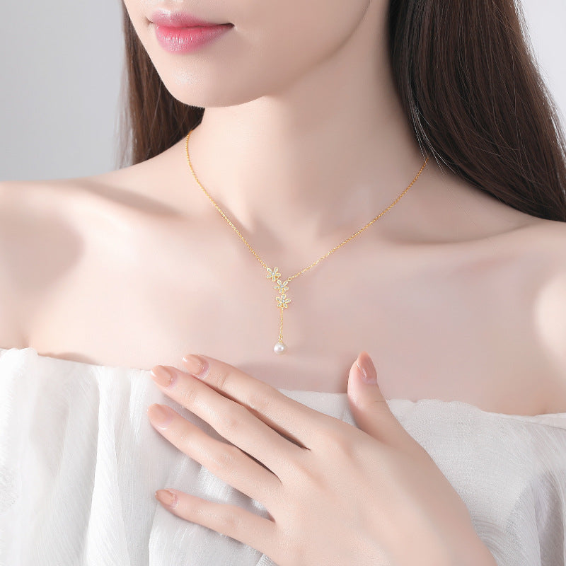 S925 Sterling Silver Pearl Necklace For Women – Jewelry Gift Ideas — 1