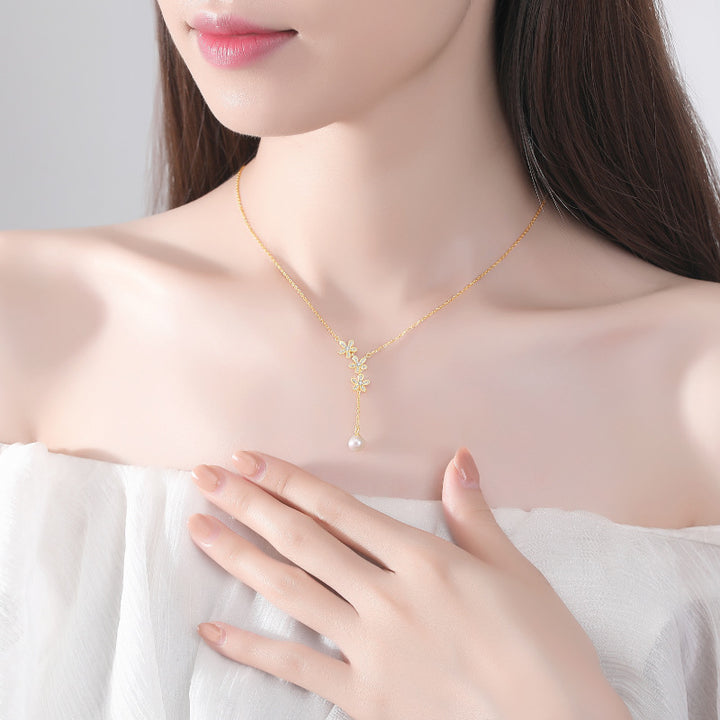 S925 Sterling Silver Pearl Necklace For Women – Jewelry Gift Ideas — 1