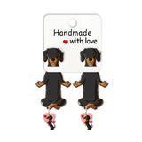 Cute Animal Dachshund Stud Earrings Cartoon Puppy – Dog Lover Gifts — 8
