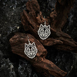 Hollow Wolf Head Silver Stainless Steel Dangle – Gifts for Her — 2