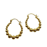 Gold Ball Hoop Earrings Beaded Circle Ear Clip – Meaningful Gifts — 3