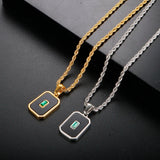 Square Rose Pendant Necklace Fashion Stainless – Jewelry Gift Ideas — 15