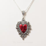 Burning Love Pendant Silver Lace Love Necklace – Jewelry Gift Ideas — 3