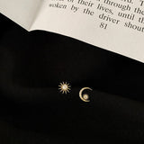 Women's Shining Sun Moon Star Asymmetric Stud Earrings – Gifts for Her — 6