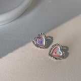 925 Silver Needle Heart Shaped Earrings – Everyday Gifts — 4