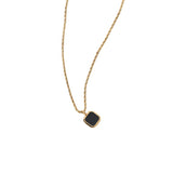Womens Titanium Steel Simple Design Black Onyx – Jewelry Gift Ideas — 3