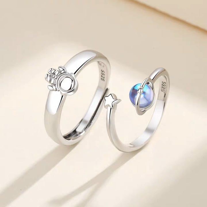 Unique Design Moonstone Planet Ring – Stylish Gifts — 1