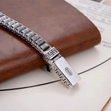 Men's Sterling Silver Fashion Distressed Key Bracelet – Stylish Gifts — 2