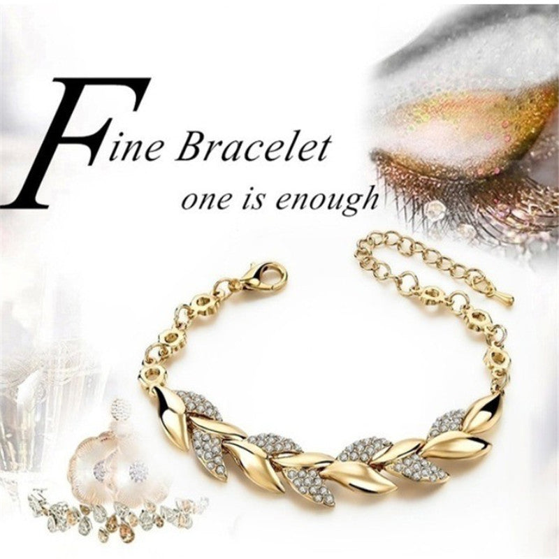 18K Gold Leaf European And American Fashion Bracelet – Stylish Gifts — 1