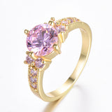 Rhinestone Zircon Four-claw Round Ring – Thoughtful Gifts — 8