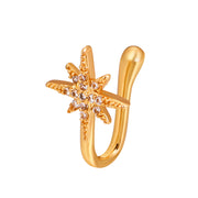 Brass Inlaid Zircon Star Heart Crown Nose Ring – Meaningful Gifts — 1