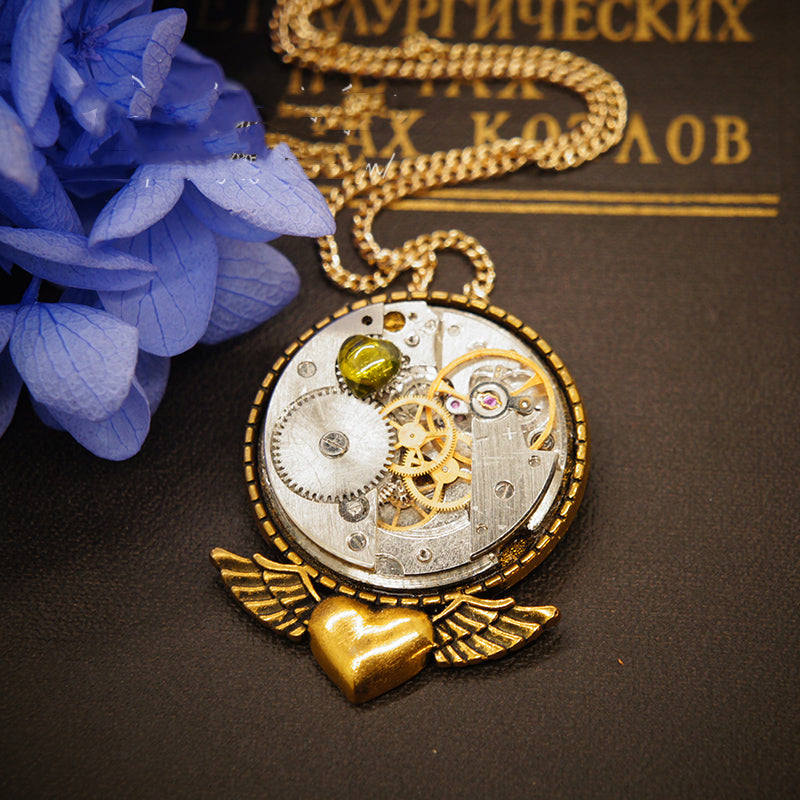 Hollow Steampunk Vintage Necklace Brooch Dual – Jewelry Gift Ideas — 1