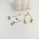 Star Long Fringe Chain Cone Silver Stud Earrings – Holiday Gift Ideas — 5