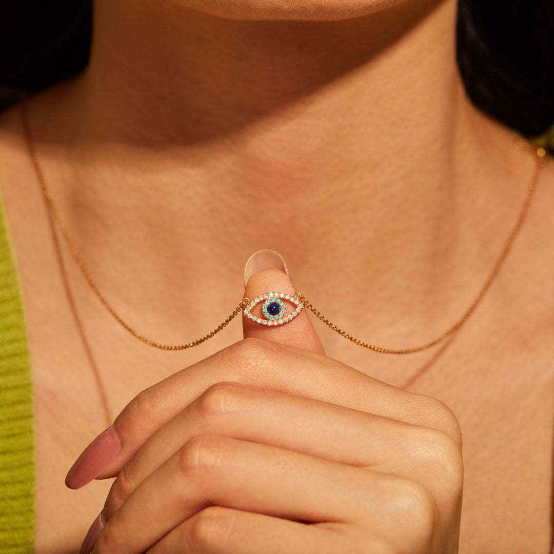Evil Eye Necklace Crystal Clavicle Chain – Jewelry Gift Ideas — 1