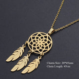 Openwork Dream Catcher Tassel Feather Pendant – Jewelry Gift Ideas — 3
