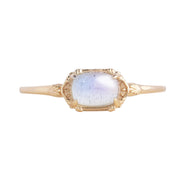 Silver Gilded Ring Natural Blue Light Elongated – Practical Gifts — 3