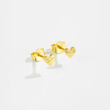 S925 Loving Heart In Sterling Silver Simple Stud – Unique Gift Ideas — 4