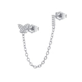 Women's Zircon Butterfly Alphabet One Piece Stud – Gifts for Her — 10