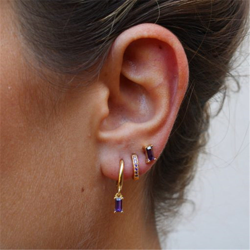 Geometric Square Diamond Colorful Youth Earrings – Practical Gifts — 1