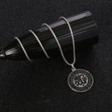 Necklace Fashion Round Plate Pendant Stylish – Jewelry Gift Ideas — 1