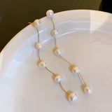 925 Silver Stud Freshwater Pearl Tassel Earrings – Everyday Gifts — 4