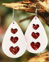 Leather Earrings Set Valentine's Day Heart Pu – Gifts for Couples — 1