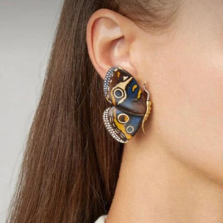 Women's Painted Epoxy Butterfly Earrings – Gifts for Her — 1