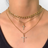 Diamond Cross Pendant Cuban Chain Necklace – Jewelry Gift Ideas — 5