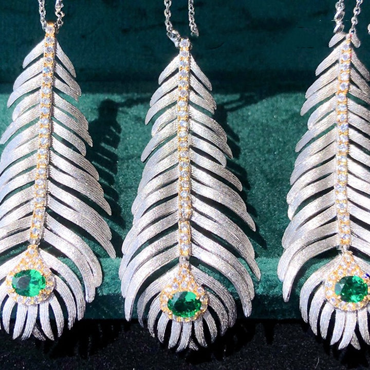 Light Luxury 925 Silver Brushed Feather Pendant – Jewelry Gift Ideas — 1
