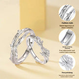 S999 Sterling Silver Couple's Couple Rings Light – Gifts for Couples — 2