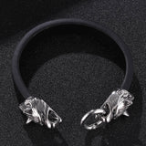 Viking Titanium Steel Wolf Head Handmade Leather – Jewelry Gift Ideas — 2