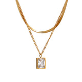 Mini Delicate Square Diamond Crystal Pendant – Jewelry Gift Ideas — 2