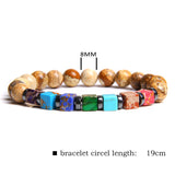 Natural Stone Bead Bracelet Men's Square Emperor – Jewelry Gift Ideas — 7