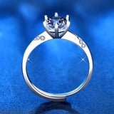 Ladies 925 Sterling Silver Six Prong Moissanite Ring – Practical Gifts — 5