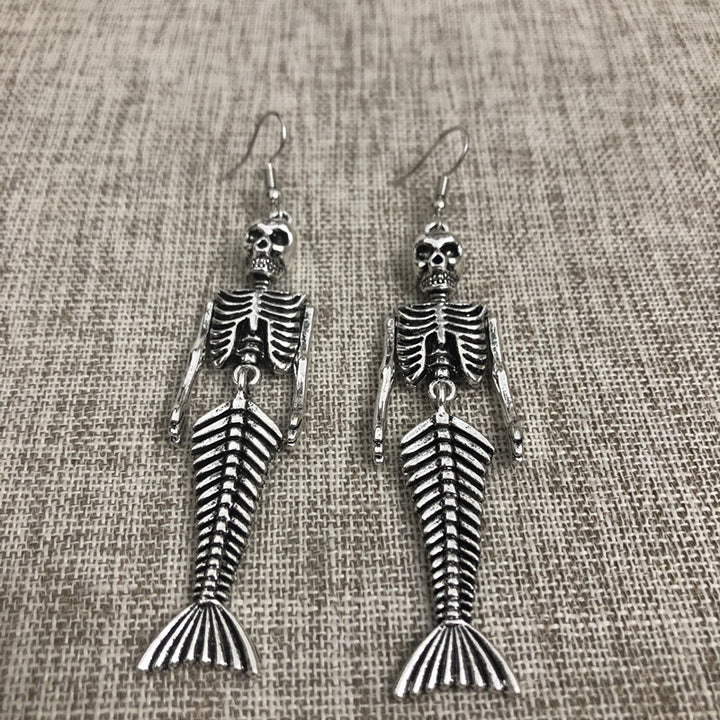 Halloween Earrings Mermaid Skull Skeleton – Small Gift Ideas — 1