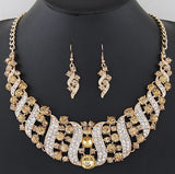 Metal Spiral Diamond Necklace Earring Set – Jewelry Gift Ideas — 5
