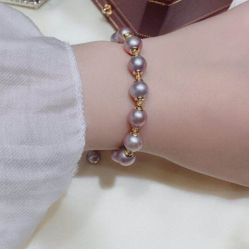 Purple Freshwater Pearl Adjustable Bracelet – Jewelry Gift Ideas — 1