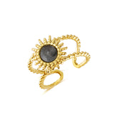 Sun Flower Glitter Stone Ring Stainless Steel Fashion – Stylish Gifts — 7